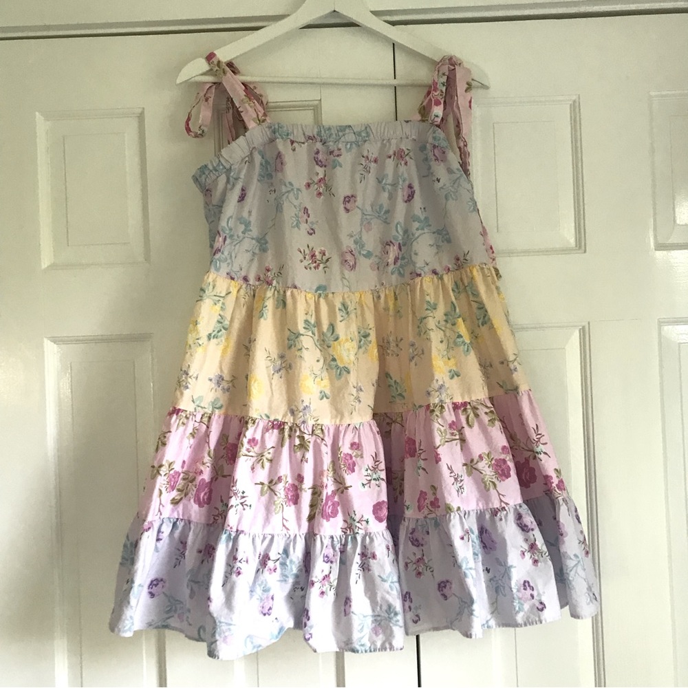 LoveShackFancy Jeanne Babydoll Mini Dress Target Floral Pastel Patchwork XXS NWT